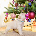 ARING PET Christmas Dog Collar Blue Adjustable Cotton Quick Release Puppy Collar by Deal US