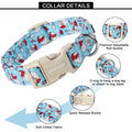 ARING PET Christmas Dog Collar Blue Adjustable Cotton Quick Release Puppy Collar by Deal US