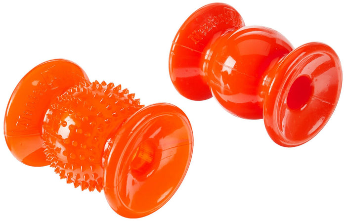 Neater Pets Rolly Cannoli 2 Pack Orange & Clear - 1 Bumpy & 1 Solid by Deal US