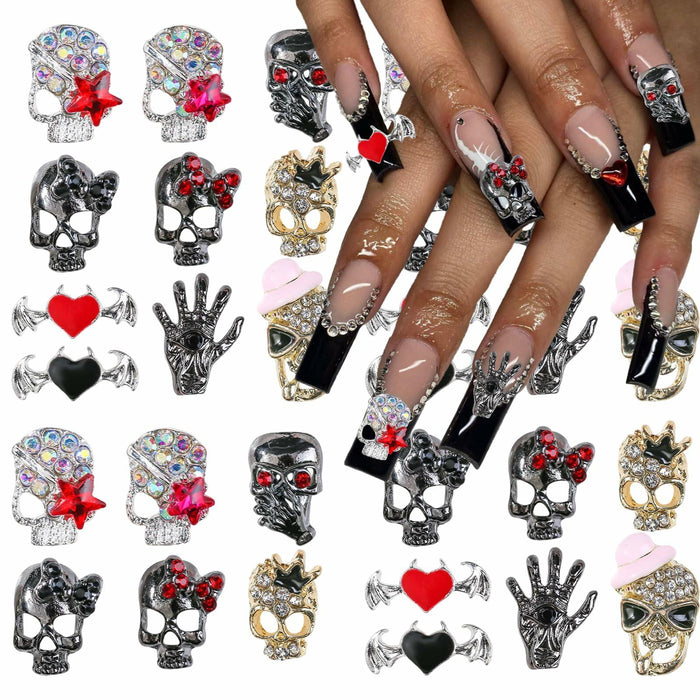 50pcs Handmade Dark Resin Bat Charms for Nails Halloween Accessories by Deal US