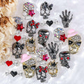 50pcs Handmade Dark Resin Bat Charms for Nails Halloween Accessories by Deal US