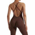 RUUHEE Women's Brown Seamless Backless Tummy Control Jumpsuit Size XL by Deal US