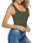MANGOPOP Women's Backless Sleeveless Bodysuit White Size S by Deal US