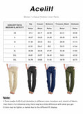 Acelitt Women's Gray High Waisted Casual Trousers Pants Large Pockets - Size L by Deal US