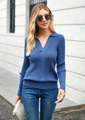 GRACE KARIN Women's 2XL Denim Blue Pullover Sweater V Neck Knit New by Deal US