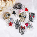 50pcs Handmade Dark Resin Bat Charms for Nails Halloween Accessories by Deal US
