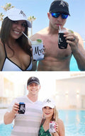 Ann Arbor T-shirt Co. Matching Mr. & Mrs. Baseball Caps Set with Beer Holder by Deal US