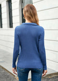 GRACE KARIN Women's 2XL Denim Blue Pullover Sweater V Neck Knit New by Deal US