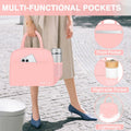 KUBYA Insulated Lunch Bag Pink Reusable Tote for Women Men Office Travel Picnic by Deal US