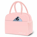 KUBYA Insulated Lunch Bag Pink Reusable Tote for Women Men Office Travel Picnic by Deal US