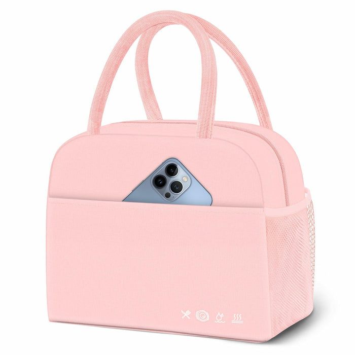 KUBYA Insulated Lunch Bag Pink Reusable Tote for Women Men Office Travel Picnic by Deal US