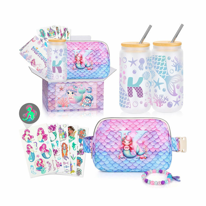JTENGTOP Mermaid Fanny Pack Crossbody Belt Bag Initial D for Girls Ages 3-7 by Deal US