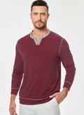 JMIERR Men's Henley Shirt Red Long Sleeve V Neck Lightweight Size 2XL by Deal US