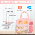 KUBYA Insulated Lunch Bag Pink Reusable Tote for Women Men Office Travel Picnic by Deal US