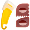 LAOJU 3PCS Cast Iron Pan Scraper Set Silicone Kitchen Cleaning Tools