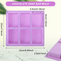 PEOVLVN Silicone Chocolate Bar Mold 6 Cavities Deep Pistachio Purple by Deal US