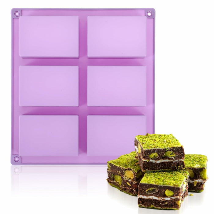 PEOVLVN Silicone Chocolate Bar Mold 6 Cavities Deep Pistachio Purple by Deal US