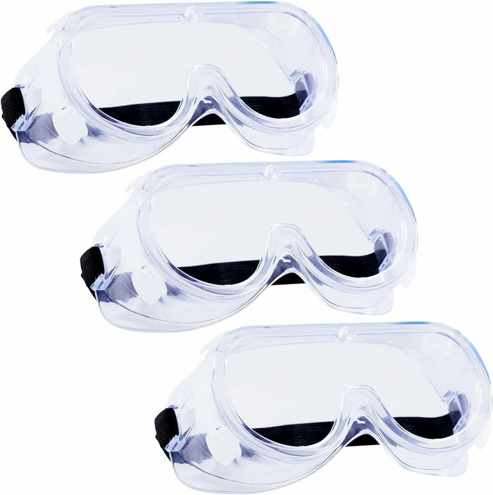 keebomed Safety Goggles 3-Pack Adjustable Soft Chemical Splash Impact by Deal US