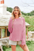 BZB Womens Beige Striped Long Sleeve Shirt Oversized Tunic Top M by Deal US