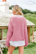 BZB Womens Beige Striped Long Sleeve Shirt Oversized Tunic Top M by Deal US