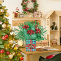 Super Holiday Mini Buffalo Check Plaid Green Glitter Christmas Tree - Tabletop by Deal US