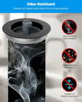 Hibbent 3-in-1 Kitchen Sink Drain Strainer Stopper Combo Black Stainless 1 Pack by Deal US