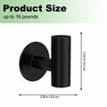 2 Pack Matte Black Stainless Steel Towel Hooks Waterproof Heavy Duty by Deal US