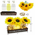 Golden Mason Jar Centerpiece Wood Tray Sunflowers Teacher Appreciation Gift by Deal US