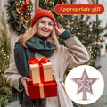 Hollowfly 4" Glitter Mini Star Christmas Tree Topper Rose Gold Pearl by Deal US