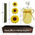 Golden Mason Jar Centerpiece Wood Tray Sunflowers Teacher Appreciation Gift by Deal US