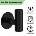 2 Pack Matte Black Stainless Steel Towel Hooks Waterproof Heavy Duty by Deal US