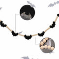 Gvhntk Black Felt Bats Garland Halloween Decor Indoor Banner Wood Beads by Deal US