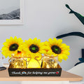 Golden Mason Jar Centerpiece Wood Tray Sunflowers Teacher Appreciation Gift by Deal US