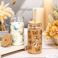Cunhill 4pc 16oz Iced Coffee Glasses Set Pumpkin Bamboo Lid & Straw by Deal US