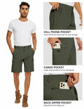 PULI Men's Cargo Shorts Army Green Classic Fit Stretch Size 34 by Deal US