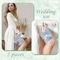 AHQiZFX Wedding Garter Set 2pcs Blue Large Soft Lace Stretchy for Bride New by Deal US