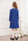 Arshiner Toddler Girl Cotton Long Sleeve Royal Blue Dress 4T New by Deal US