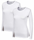WANAYOU Women's Compression Shirt Long Sleeve Dry Fit White 2 Pack Size L by Deal US