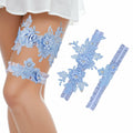 AHQiZFX Wedding Garter Set 2pcs Blue Large Soft Lace Stretchy for Bride New by Deal US