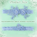 AHQiZFX Wedding Garter Set 2pcs Blue Large Soft Lace Stretchy for Bride New by Deal US