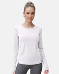 WANAYOU Women's Compression Shirt Long Sleeve Dry Fit White 2 Pack Size L by Deal US