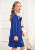 Arshiner Toddler Girl Cotton Long Sleeve Royal Blue Dress 4T New by Deal US