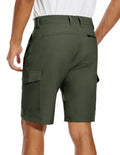 PULI Men's Cargo Shorts Army Green Classic Fit Stretch Size 34 by Deal US