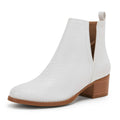 LAICIGO Womens Ankle Boots Slip-On Snakeskin Chunky Stacked Low Heel by Deal US