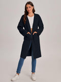 Bloggerlove Women's Black Cardigan Sweater 2024 Fall Oversized Coatigan by Deal US