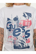 GUESS Men's Eco Crew Neck Abstract Graphic Tee Jet Black Size L by Deal US