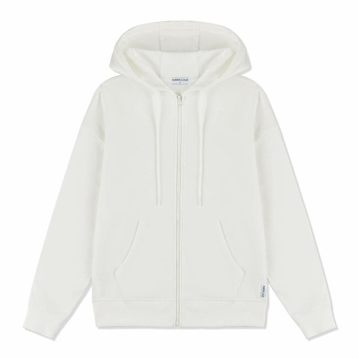 AMERICLOUD Women's Soft Brushed Fleece Zip Up Hoodie White XXL New by Deal US