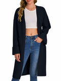 Bloggerlove Women's Black Cardigan Sweater 2024 Fall Oversized Coatigan by Deal US