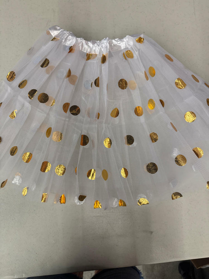 Polka Dot Tutu Skirt Ballet Dress White Size L by Deal US