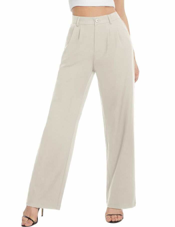 Tapata Wide Leg Pants Women Beige High Waist Casual Size 10 by Deal US